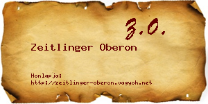 Zeitlinger Oberon névjegykártya